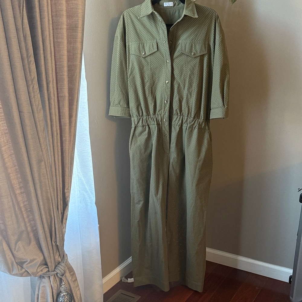 Brunello Cucinelli Olive Green Jumpsuit